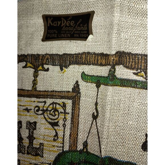 KAY-DEE: Linen Dish Towels - General Store Theme - Hand Printed (Set 2) (New) - Picture 4 of 5